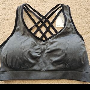 Gray Crisscross Sports Bra